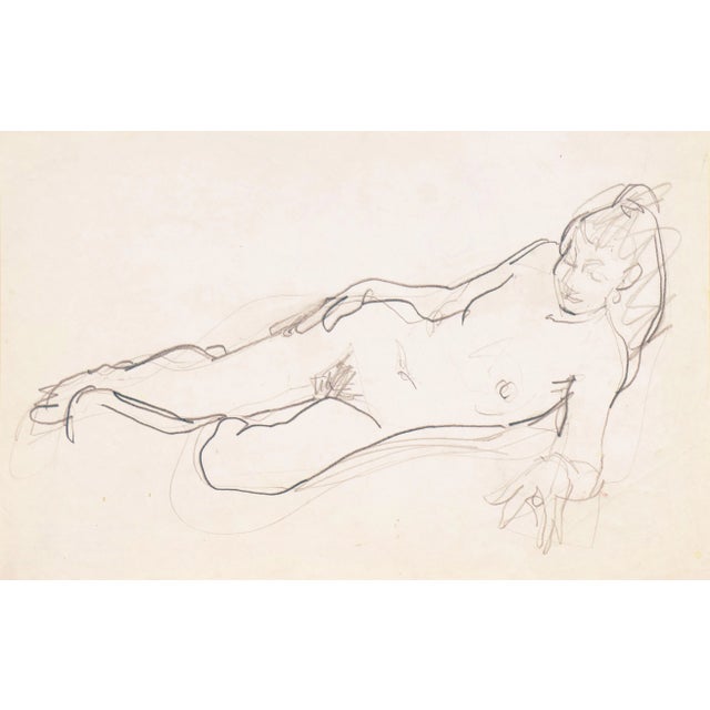 'Reclining Nude' by Victor Di Gesu, California, Paris, Louvre, Academie Chaumiere, San Francisco Art Association, Los Angeles County Museum of Art For Sale