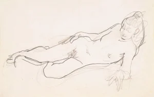 'Reclining Nude' by Victor Di Gesu, California, Paris, Louvre, Academie Chaumiere, San Francisco Art Association, Los Angeles County Museum of Art