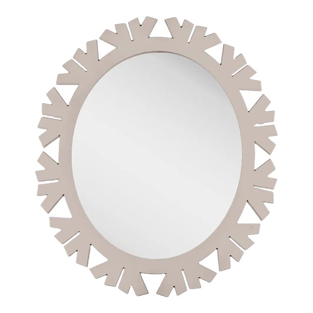 Fleur Home Audubon Bamboo Sticks Oval Mirror in Elephant's Breath, 22x27 For Sale