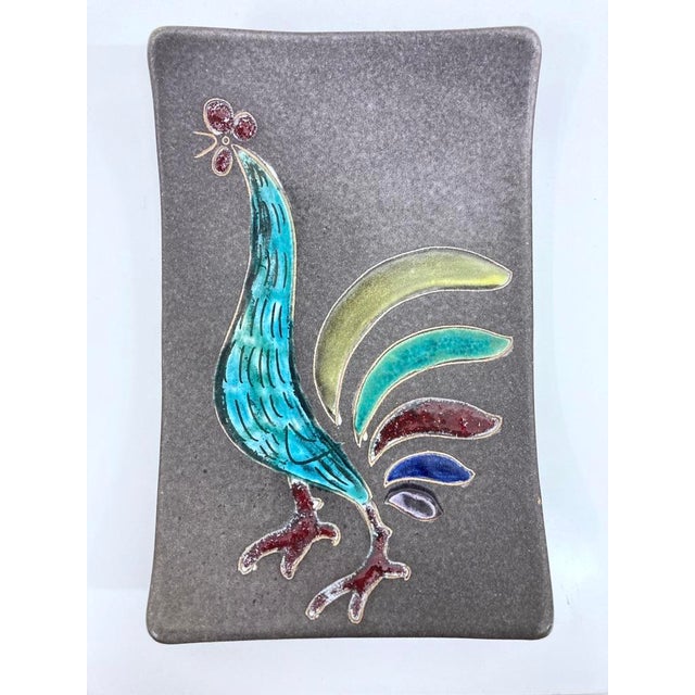 Swiss Studio Ceramic Wall Plate with Rooster Motif by Hugo Köhler Biel, 1950s For Sale - Image 10 of 10