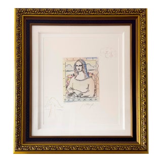 Late 20th Century Peter Max "Mona Lisa" Hand-Colored Etching With Remarques, Signed Limited Edition For Sale
