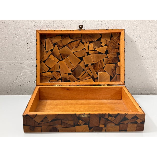 Olive Wood Mosaic Box For Sale - Image 4 of 12