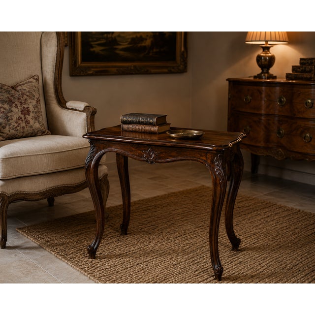 19th Century Louis XV French Side Table in Carved Walnut, 1800s For Sale - Image 12 of 13