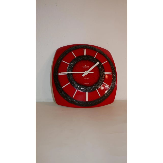 German Ceramic Clock from Junghans, 1970s For Sale - Image 9 of 10