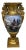 Antique French Hand Painted Gold Gilt Vase Depicting Ships in Battle For Sale