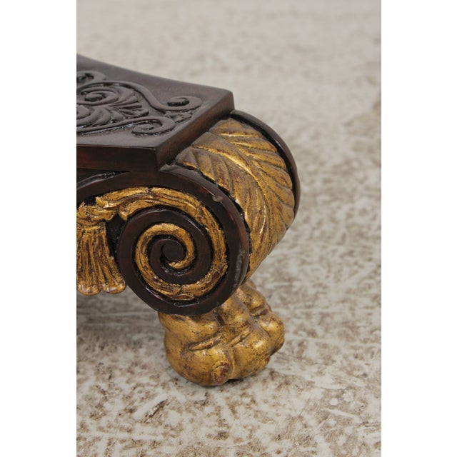 Maitland Smith Mahogany Inlaid Pedestal Round End Table For Sale - Image 11 of 13