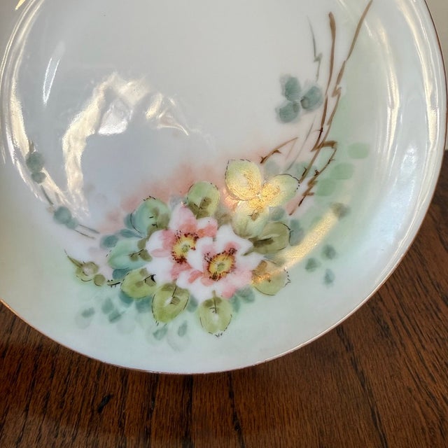 Ceramic Set of 2 Antique Uno Favorite Bavaria Floral Plate For Sale - Image 7 of 10