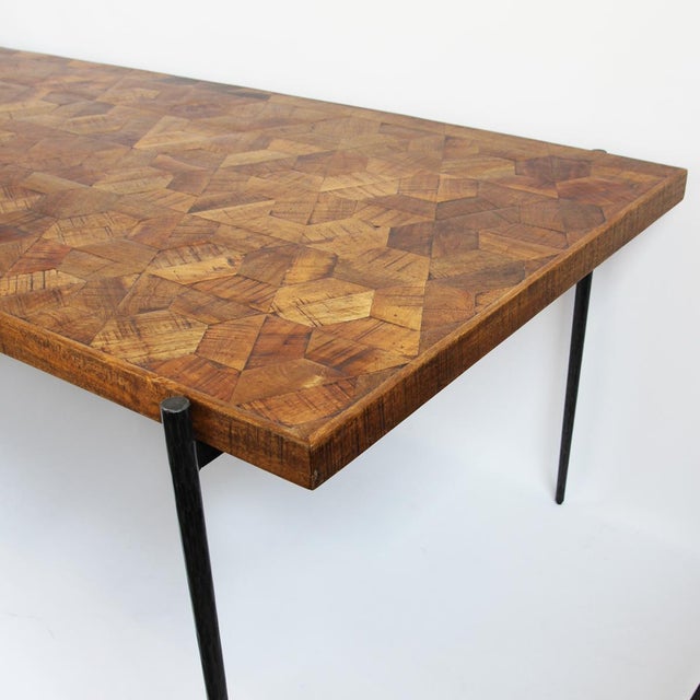 Wood Hexagon Inlay Dining Table | Chairish