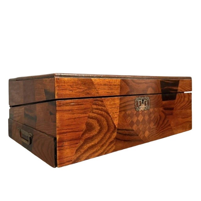 Japanese Meiji Marquetry Travel Secretary Desk, 1890s For Sale - Image 3 of 6