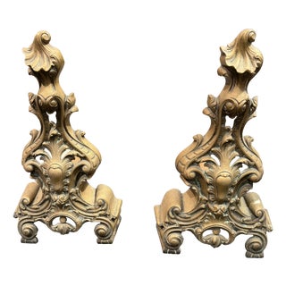Andirons in Bronze, Set of 2 For Sale