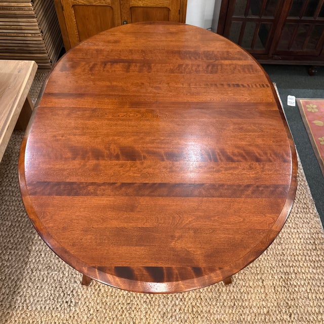 1990s Traditional Queen Anne Style Oval Extension Dining Table For Sale - Image 5 of 12