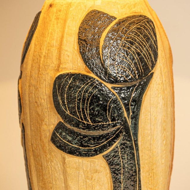 Ceramic Table Lamp with Silk Shade attributed to Noomi Backhausen for Soholm, 1960s For Sale - Image 4 of 11