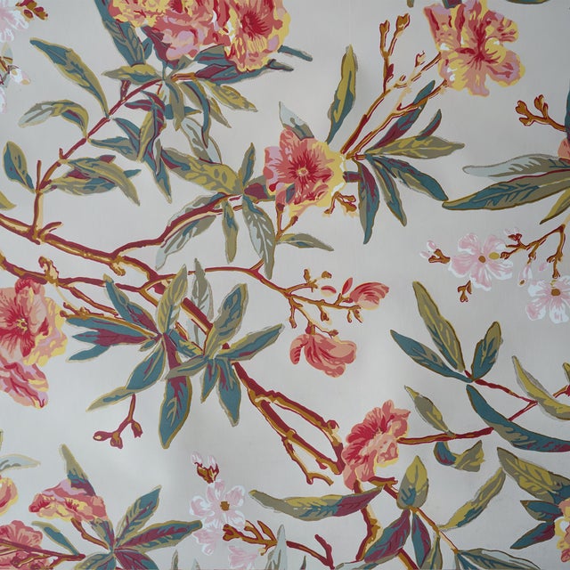 Late 20th Century Deadstock Ralph Lauren Vinyl Wallpaper- Climbing Oleander in Cream- 12 Rollsss For Sale - Image 16 of 17