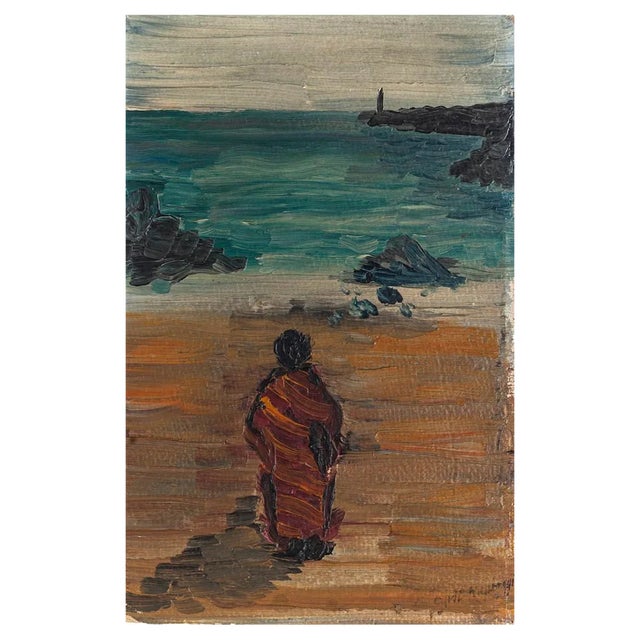 The Sea, Original Oil Painting, 20th-Century For Sale