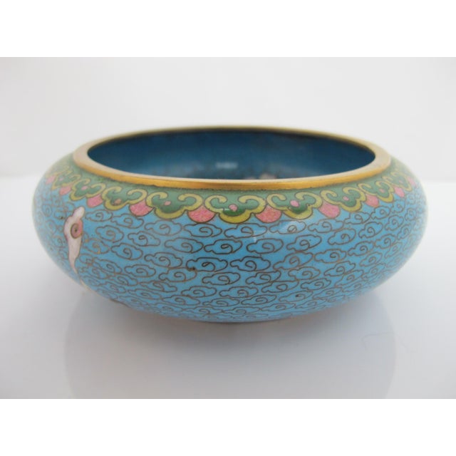 Chinese Turquoise Cloisonne Vase Flower Brush Washer Bowl Custom Stand For Sale - Image 10 of 16