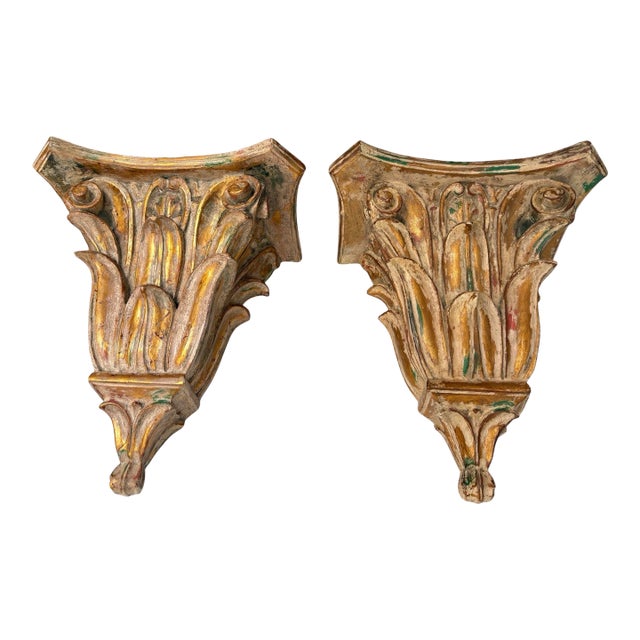 Large Regency Gilded Wall Brackets/ Shelves - a Pair For Sale