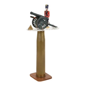 Antique Model of a Cannon on Artillery Shell Pedestal