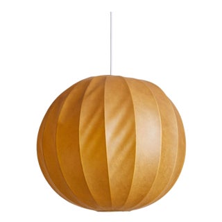 1960s Italian Spherical Ochre Cocoon Pendant Light For Sale