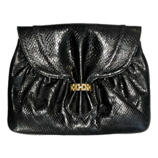 Judith Leiber Style Snakeskin Clutch For Sale