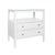 Contemporary Matthew Izzo Home Douglas White Textured Linen Two Drawer Side Table With Open Top Shelf, Polished Brass Knobs and Glass Top For Sale - Image 3 of 7