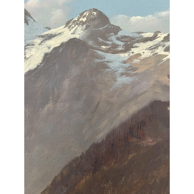 Eugène Devaud de Madelin, Les Diablerets, le Col du Pillon, Oil on Canvas For Sale - Image 7 of 13