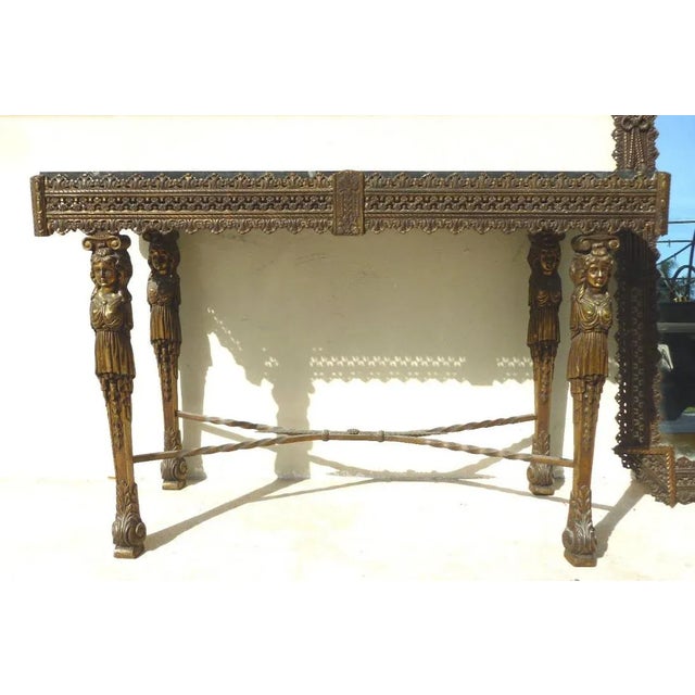 Edgar Brandt 1920's Antique French Wrought Iron Vanity For Sale - Image 4 of 12