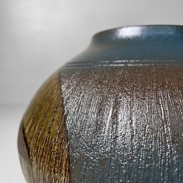 Blue Japanese Ikebana Flower Vase by Kenyama, 1970s For Sale - Image 8 of 13