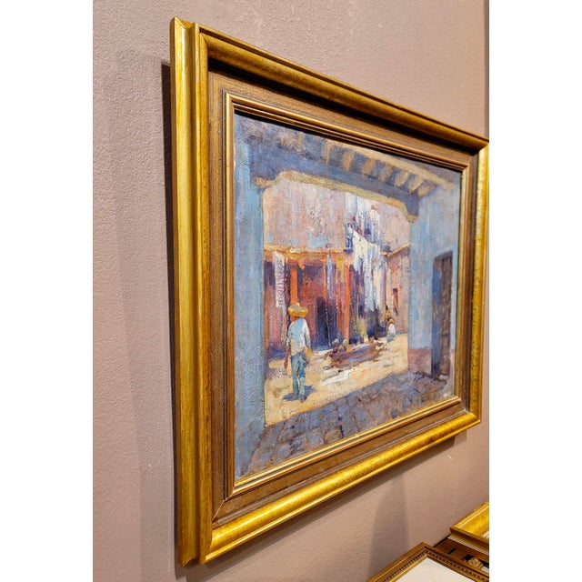 Alson Skinner Clark- Mexican Peons in a Hacienda Courtyard-Oil Painting-C1923 For Sale - Image 10 of 10