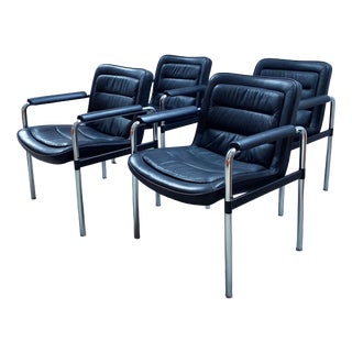 Vintage 8400 Chairs in Leather by Jorgen Kastholm for Kusch & Co., Germany, 1980s, Set of 4 For Sale