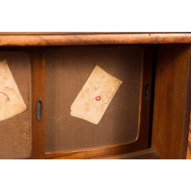 Early 20th Century Japanese Taishō Period Open Bookshelf Sliding Doors, Curvy Shelf & Drawer For Sale - Image 10 of 13