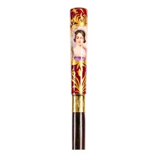 Antique French Sevres Porcelain Walking Sword Stick, 1890s For Sale