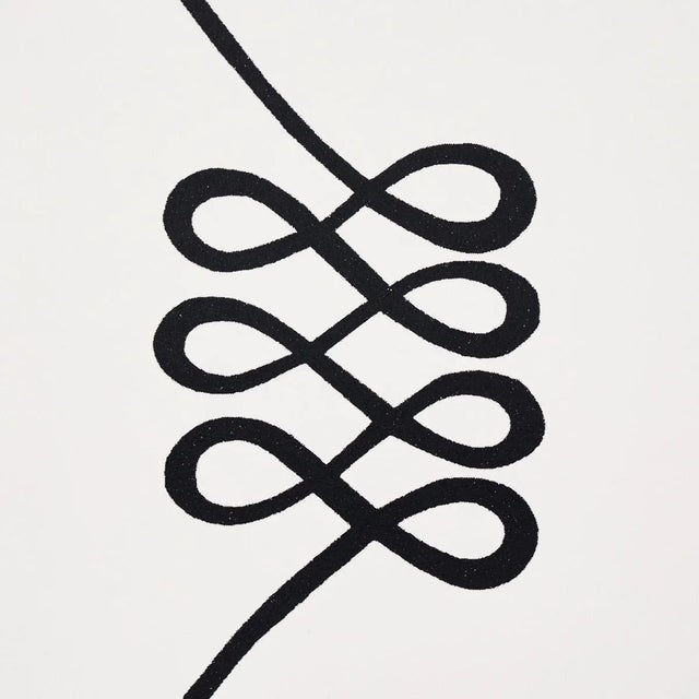 Contemporary Sample - Schumacher Nicolette Wallpaper in Black on Cream For Sale - Image 3 of 4