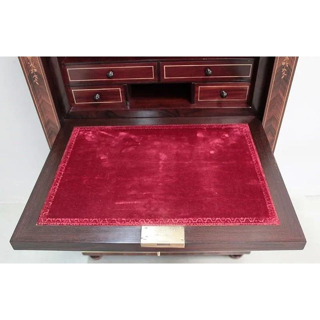 Antique Napoleon III Violet and Rosewood Secretaire For Sale - Image 4 of 15