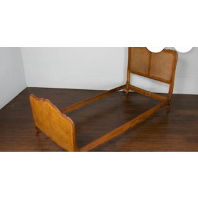 1940”s Provincial Cane Twin Bed Frame For Sale - Image 4 of 5