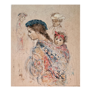 1970s Edna Hibel "Guatemalan Mother and Child" - II 90/112 Ed 475 - Signed Lithograph on Japan Paper - 12 X 16 - Child Portrait Unframed
