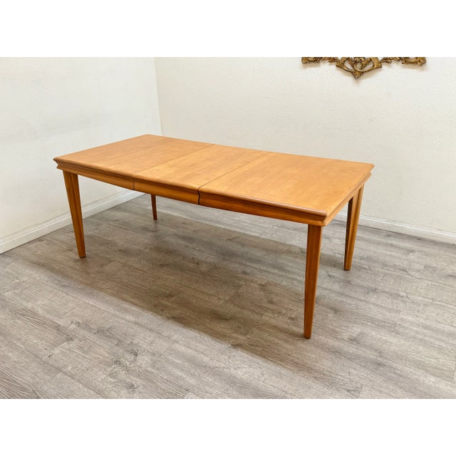 Tan Mid Century Modern Dining Table For Sale - Image 8 of 9