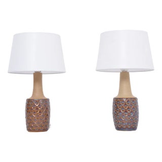 Mid-Century Model 3001 Handmade Stoneware Table Lamps by Einar Johansen for Søholm, 1960s, Set of 2 For Sale