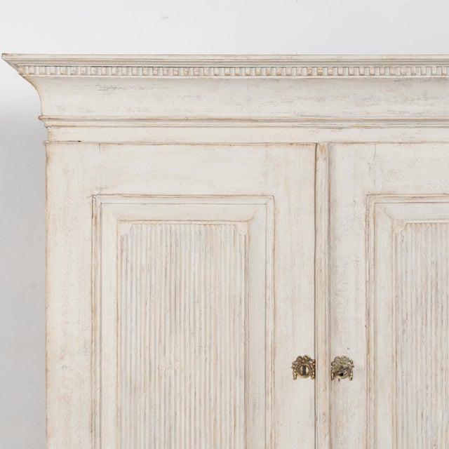 Wood Early 19th Century Swedish Gustavian White Painted Cabinet For Sale - Image 7 of 18