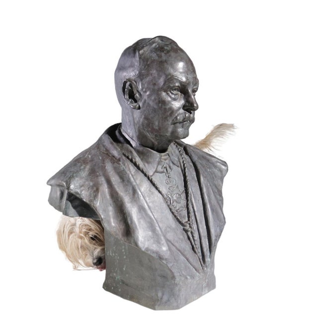 Metal Frantz Vermeylen, Order of Knighthood Bust, 1921, Bronze For Sale - Image 7 of 15