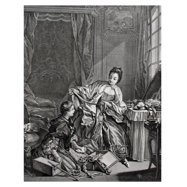 French Fashion Merchant Engraving, 1856 For Sale