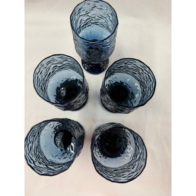 Cornflower Blue 1970s Lenox Crystal Glasses - Set of 4 For Sale - Image 8 of 9