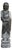 Chinese Weathered Black Gray Patina Stone Standing Monk Luohan Arhat Statue For Sale