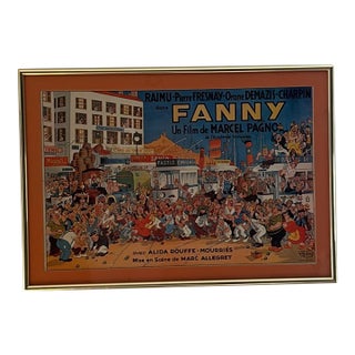 1950 Original French Lithograph Fanny by Albert Dubout, Framed For Sale