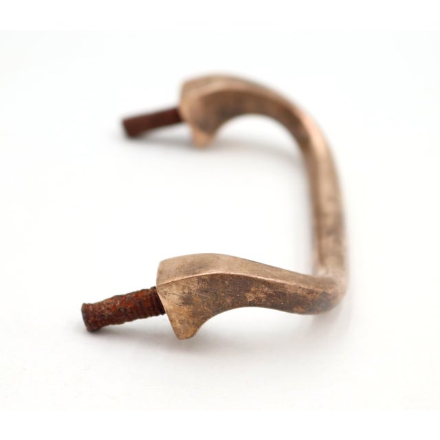 Late 20th Century Set of Vintage 3.375 In. Brass Curved Bridge Drawer Pulls For Sale - Image 5 of 6
