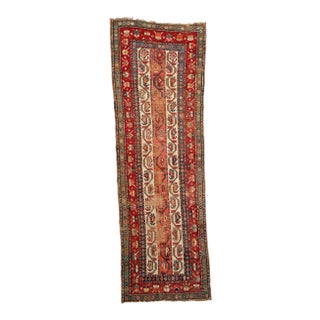Antique Caucasian Runner Rug , 3.9 x 10.9 For Sale