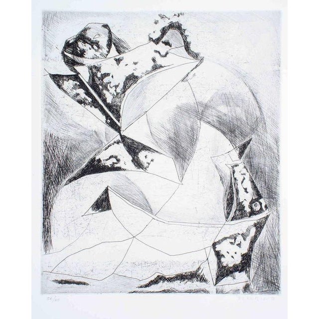 Hand signed and numbered by artist with pencil. Edition of 65 prints. Etching and dry-point. Bibliography: g. Di san...