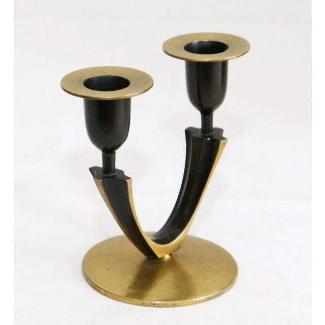 Mid-Century Modern Vintage Bronze Candleholder, 1950s For Sale - Image 3 of 8