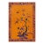 1920s Orange Scene Floral Antique Chinese Art Deco Rug 6'0" X 8'8" Knotted Wool Carpet For Sale