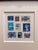 Bassett Furniture Framed Vintage Postage Stamp Collage, Petites Couleurs: Bleu For Sale - Image 4 of 11