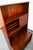 Mid Century Danish Modern Credenza Bookshelf Cabinet Teak Shelves Sliding Doors For Sale - Image 9 of 12